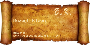 Bezegh Kleon névjegykártya